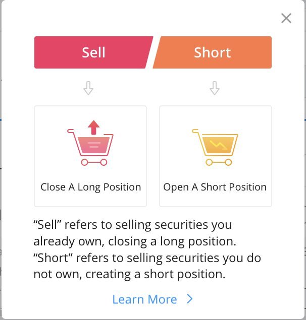 Difference between the 'Sell' and 'Short' orders