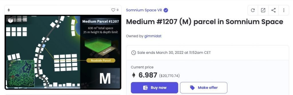 somnium space buy land in the metaverse