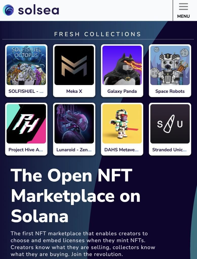 solsea solana nft marketplace