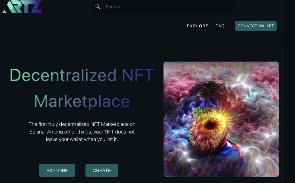 artz solana nft marketplace