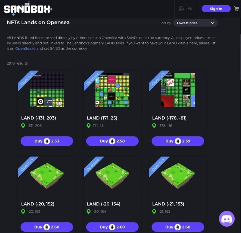 sandbox marketplace