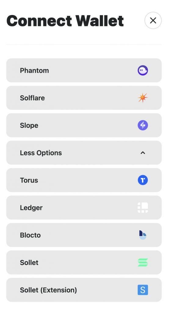 exchange art solana nft marketplace wallets