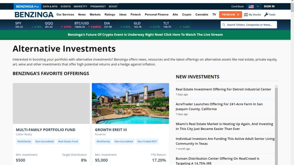 Best Alternative Investments Blogs, Benzinga